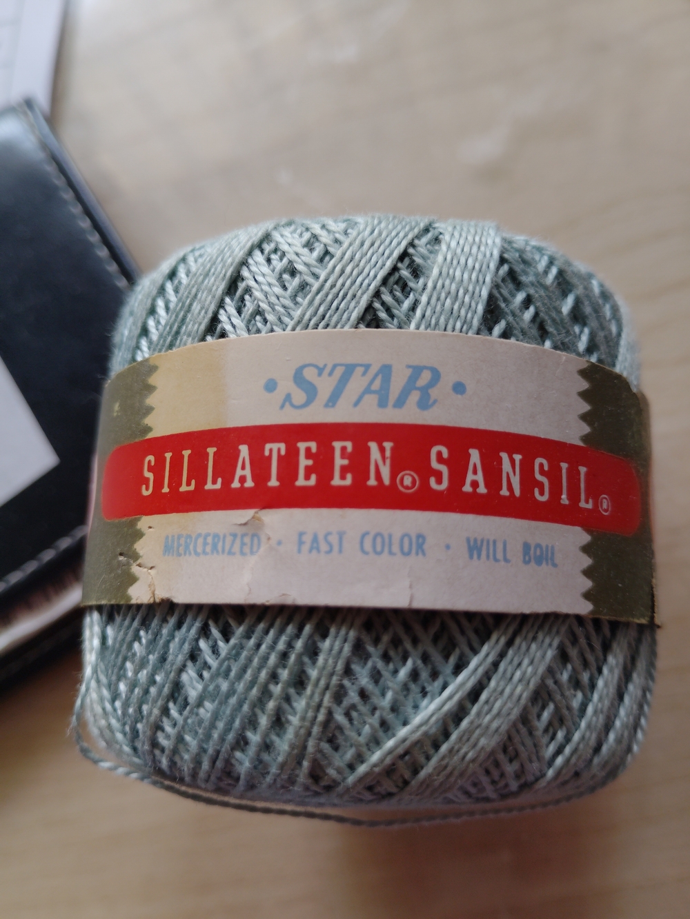 1960s Vintage STAR Sillateen Sansil Mercerized Cotton Thread in Pale Sage
